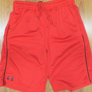 UNDER ARMOUR HEATGEAR LOOSE FIT SHORTS POLYESTER MESH RED & BLACK MEDIUM, M